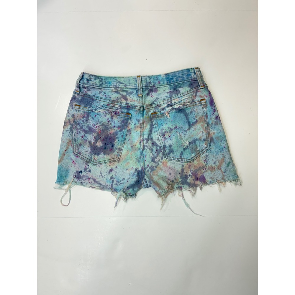 Sold.  Abercrombie & Fitch Annie High Rise Girlfriend Shorts Paint Splatter